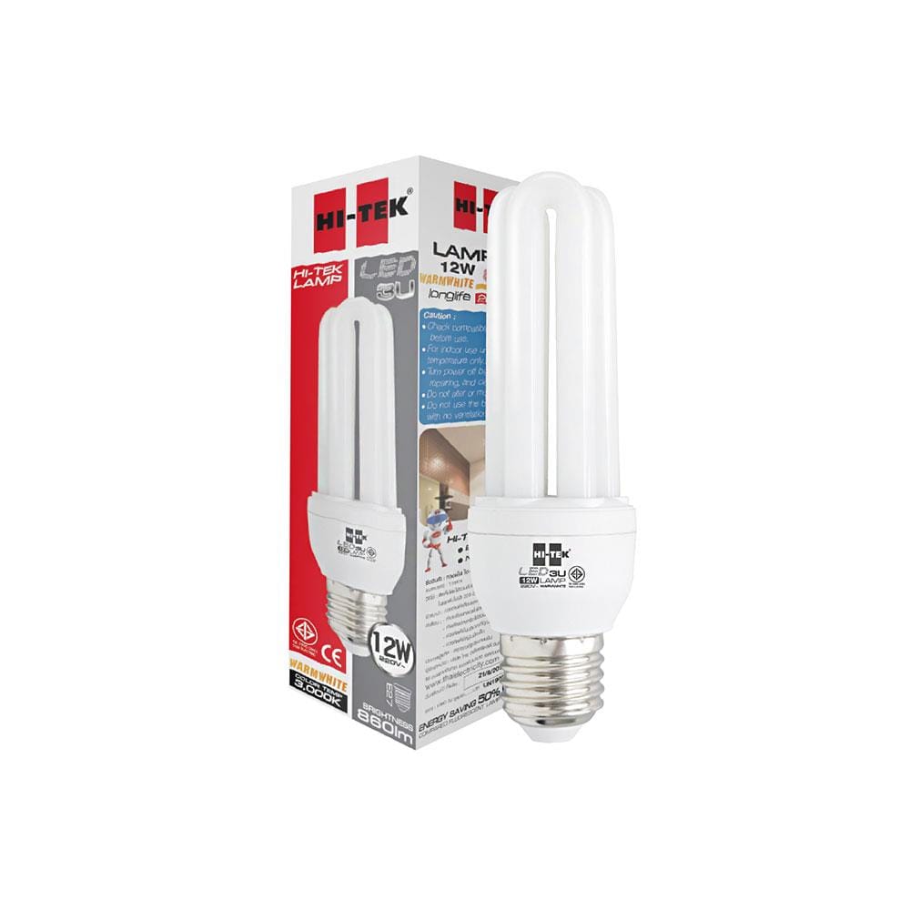 หลอด LED HI-TEK 3U 12วัตต์ WARMWHITE E27
