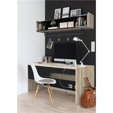 โต๊ะทำงานไม้ BURO DK-150N สีโซลิดโอ๊ค/ดำ_4