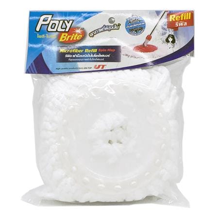 ผ้าม็อบไมโครไฟเบอร์ POLY-BRITE 8 นิ้ว สีขาว