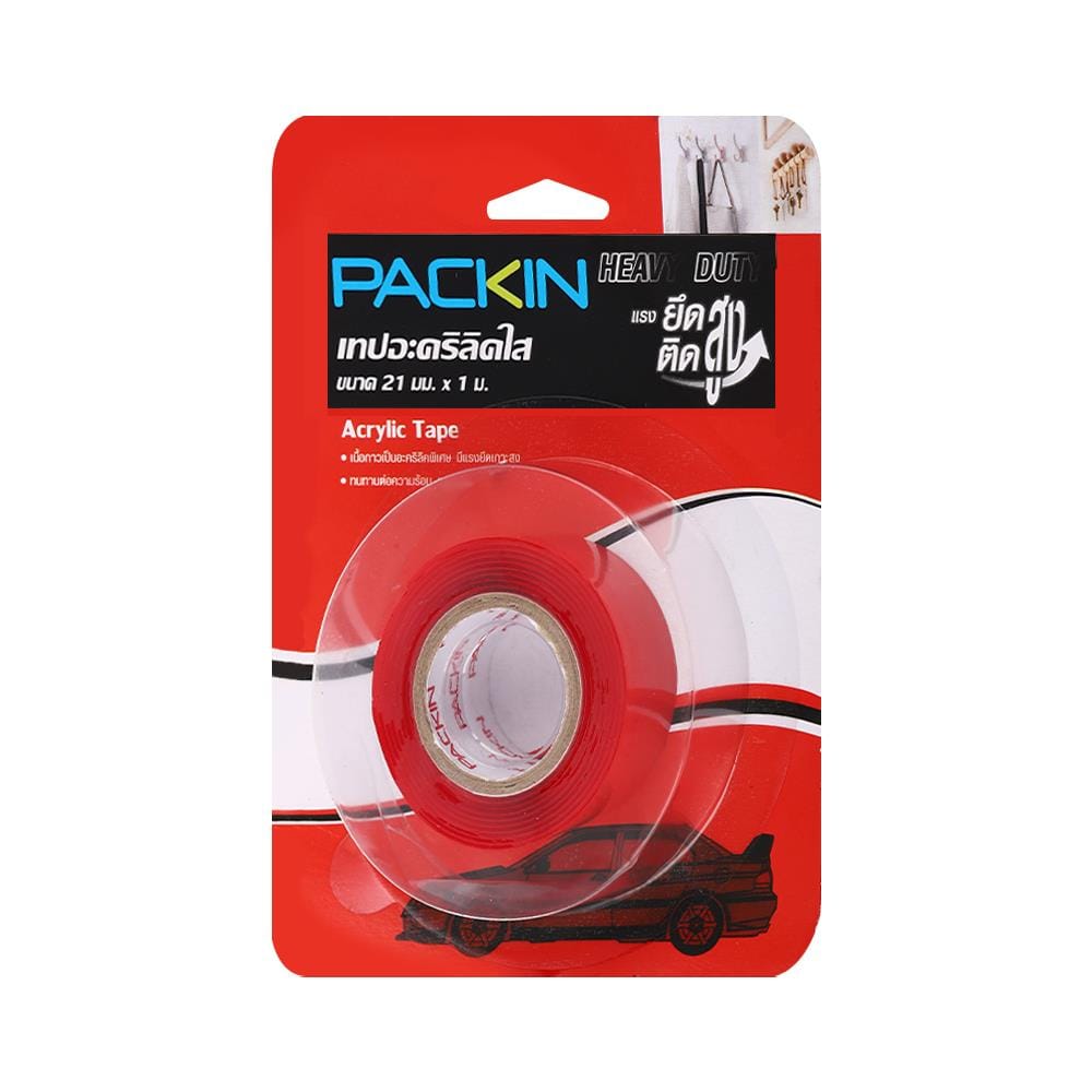 เทปกาวอะคริลิก 2 หน้า PACK IN 21 มม. x 1 ม.
