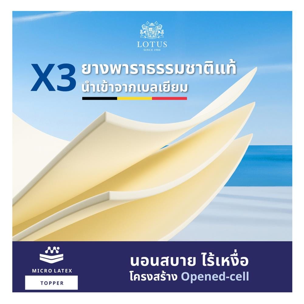 ที่นอนโฟม 6 ฟุต LOTUS รุ่น ASCOTT พร้อมชุดเครื่องนอน 11 ชิ้น