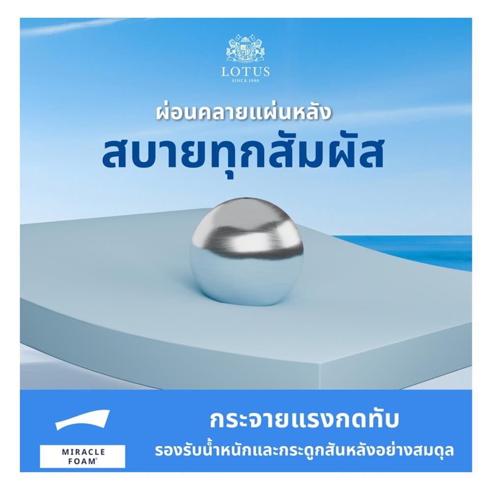 ที่นอนโฟม 5 ฟุต LOTUS รุ่น ASCOTT พร้อมชุดเครื่องนอน 11 ชิ้น
