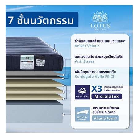 ที่นอนโฟม 5 ฟุต LOTUS รุ่น ASCOTT พร้อมชุดเครื่องนอน 11 ชิ้น_6