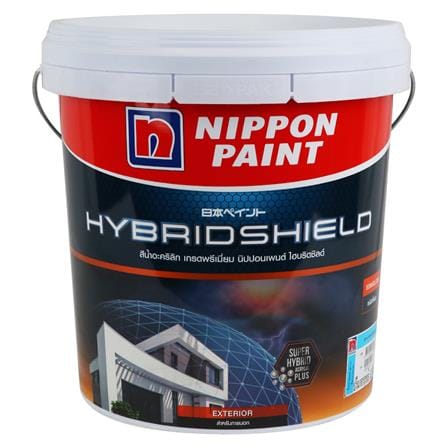 สีน้ำทาภายนอก ชนิดกึ่งเงา NIPPON PAINT HYBRIDSHIELD BASE D สีขาว 2.5 แกลลอน