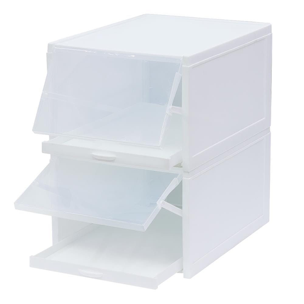 กล่องรองเท้าลิ้นชัก STACKO 33.2x25.8x18.3 ซม. สีขาว