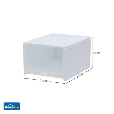 กล่องรองเท้าลิ้นชัก STACKO 33.2x25.8x18.3 ซม. สีขาว_4