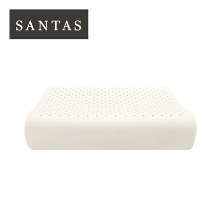 หมอนสุขภาพ ยางพารา SANTAS AIR FLOW CONTOUR 15x24 นิ้ว สีขาว