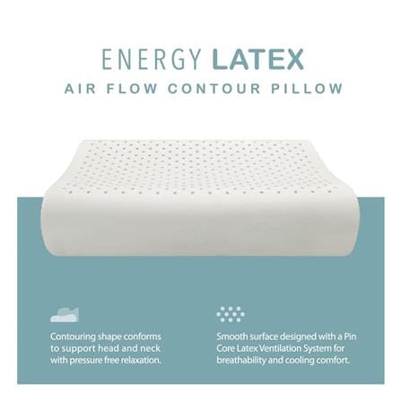หมอนสุขภาพ ยางพารา SANTAS AIR FLOW CONTOUR 15x24 นิ้ว สีขาว_2