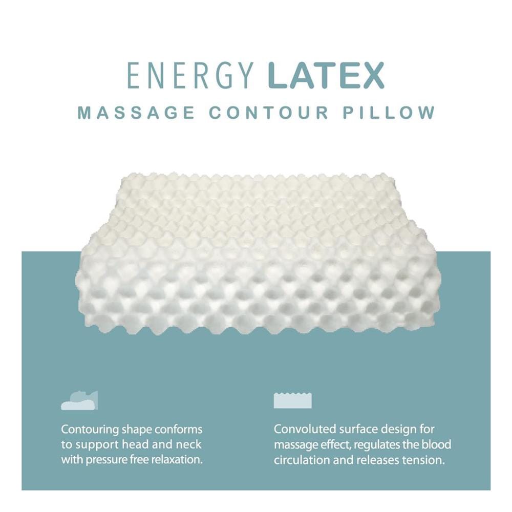 หมอนสุขภาพ ยางพารา SANTAS MASSAGE CONTOUR 15x23 นิ้ว สีขาว