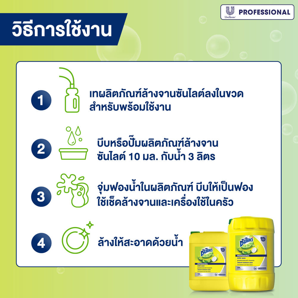 น้ำยาล้างจาน SUNLIGHT 20 ลิตร LEMON