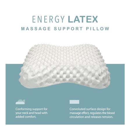 หมอนสุขภาพ ยางพารา SANTAS MASSAGE SUPPORT 15x22 นิ้ว สีขาว_2