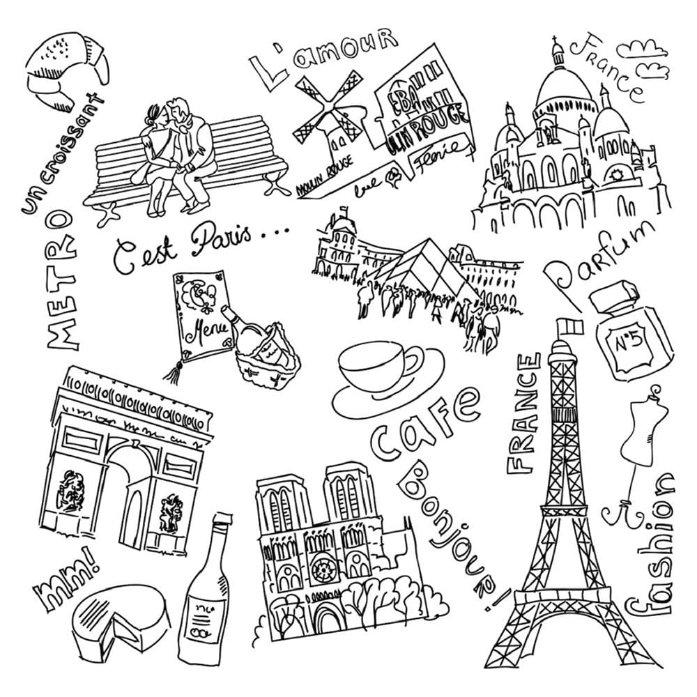 สติ๊กเกอร์ลอกน้ำ DIY HOME LIVING STYLE PARIS 34X47 ซม.