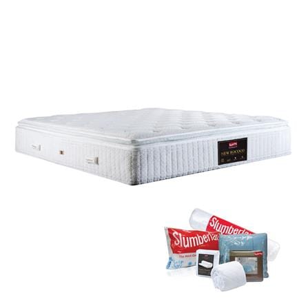ที่นอนพ็อกเก็ตสปริง 3.5 ฟุต SLUMBERLAND รุ่น NEW ROCOCO พร้อมชุดเครื่องนอน 7 ชิ้น_0