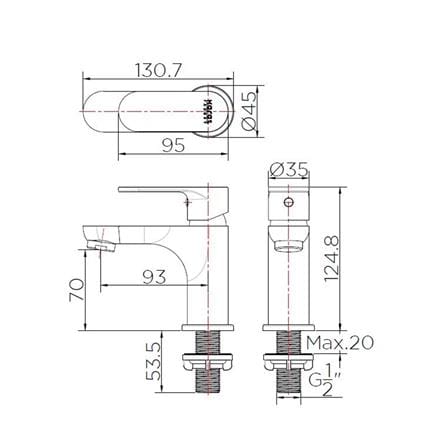 ก๊อกอ่างล้างหน้าเดี่ยว KARAT FAUCET KF-58-610-55_1
