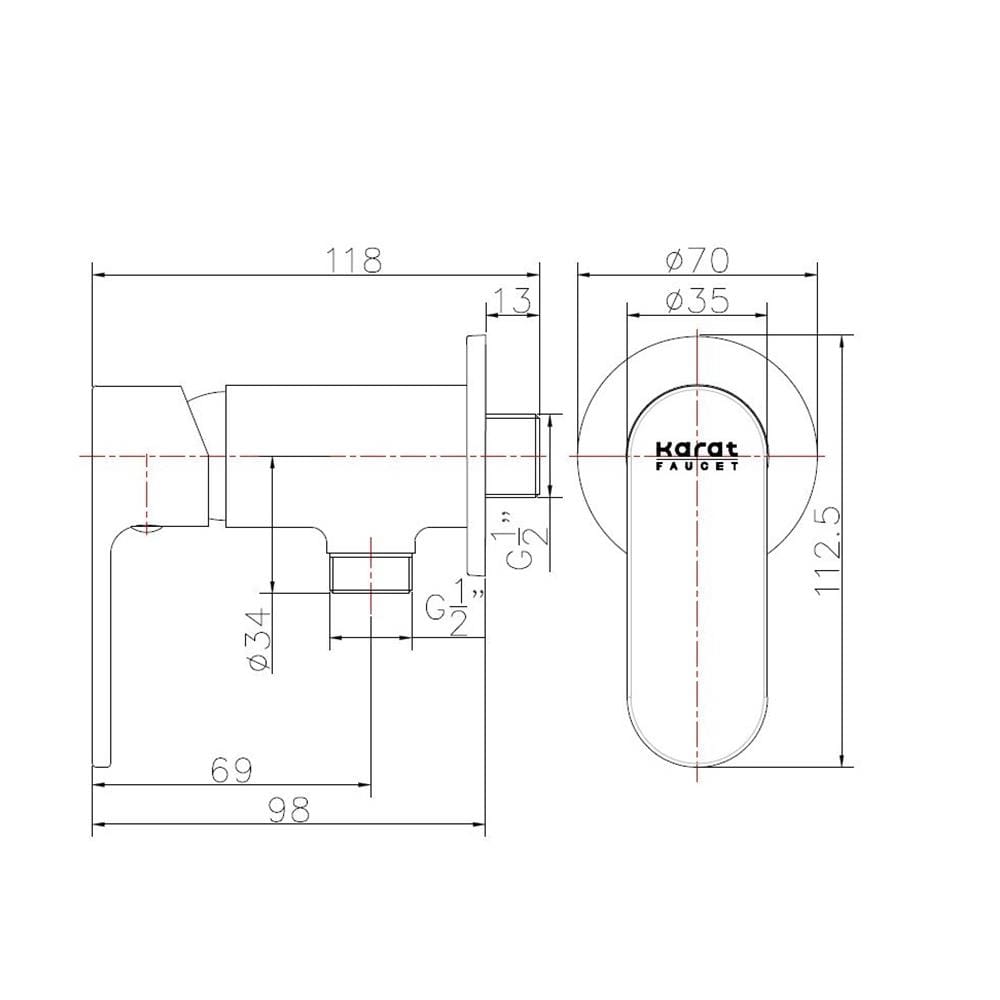 วาล์วฝักบัว 1 ทาง KARAT FAUCET KF-58-870-55