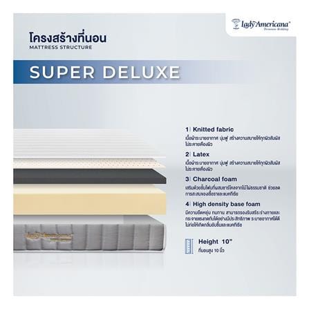 ที่นอนไฮบริด 3.5 ฟุต LADY AMERICANA รุ่น SUPER DELUXE พร้อมชุดเครื่องนอน 7 ชิ้น_4