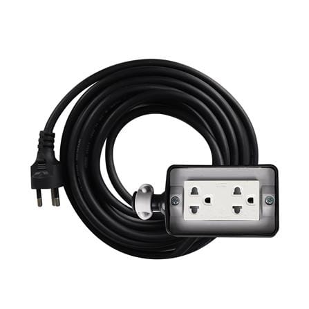 บล็อกยาง 2x4 พร้อมสาย VCT3x1.5 2ช่อง ELECKTA 5 เมตร สีดำ_0
