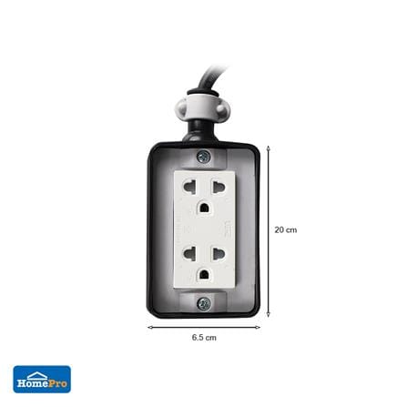 บล็อกยาง 2x4 พร้อมสาย VCT3x1.5 2ช่อง ELECKTA 5 เมตร สีดำ_2