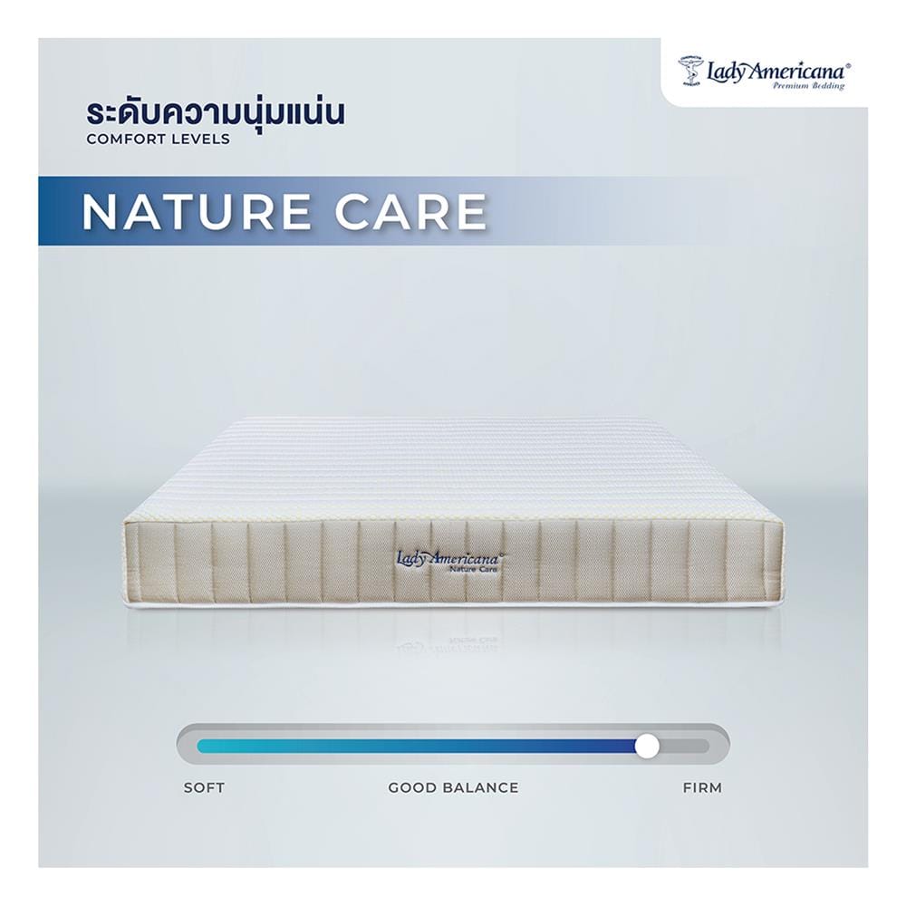 ที่นอนโฟม 5 ฟุต LADY AMERICANA รุ่น NATURE CARE พร้อมชุดเครื่องนอน 11 ชิ้น