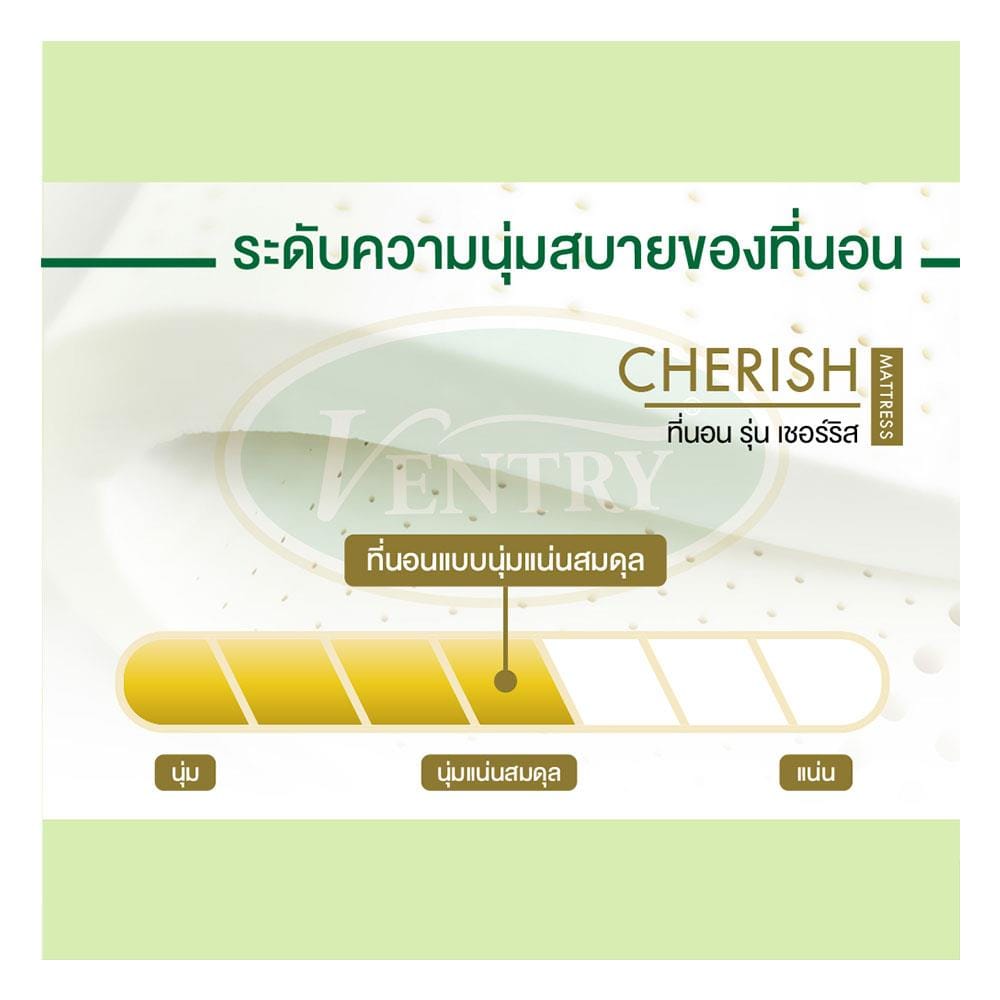 ที่นอนยางพารา 6 ฟุต VENTRY รุ่น CHERISH พร้อมชุดเครื่องนอน 5 ชิ้น