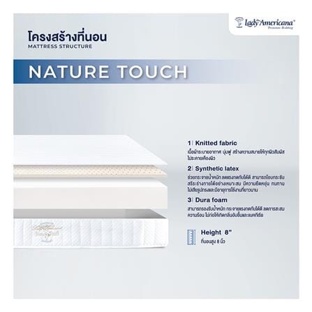 ที่นอนยางพารา 6 ฟุต LADY AMERICANA รุ่น NATURE TOUCH พร้อมชุดเครื่องนอน 11 ชิ้น_4