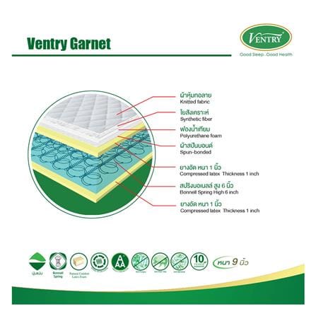 ที่นอนยางพารา 5 ฟุต VENTRY รุ่น GARNET พร้อมชุดเครื่องนอน 5 ชิ้น_5