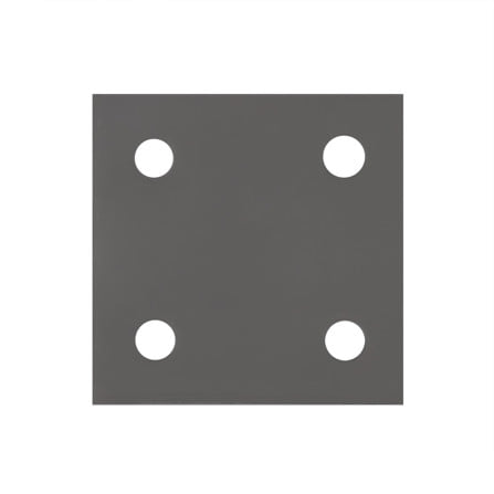 แผ่นเหล็กเพลทเหลี่ยม (เจาะรู 1/4 นิ้ว) MEGA STEEL 3x3x1/4 นิ้ว