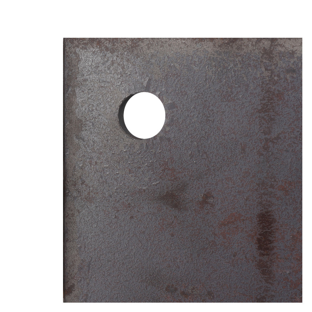 แผ่นเหล็กเพลทเหลี่ยม (เจาะรู 1/2 นิ้ว) MEGA STEEL 8x8x3/8 นิ้ว