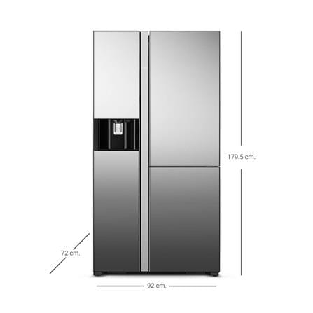 ตู้เย็น SIDE BY SIDE HITACHI R-M600VAG9THXMIR 20.1 คิว กระจกเงา อินเวอร์เตอร์_2
