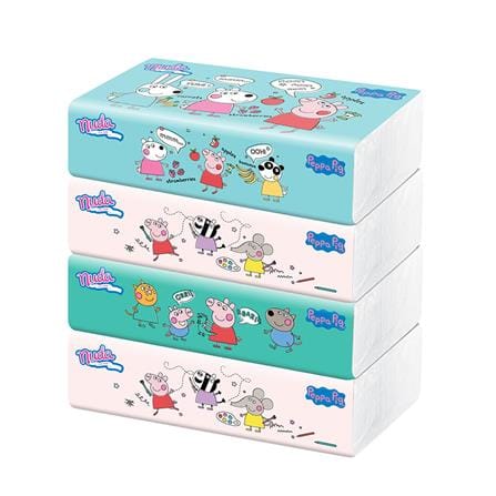 กระดาษเช็ดหน้า NUDA PEPPA PIG 120 แผ่น แพ็ก 3+1_0