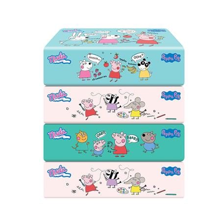 กระดาษเช็ดหน้า NUDA PEPPA PIG 120 แผ่น แพ็ก 3+1_1