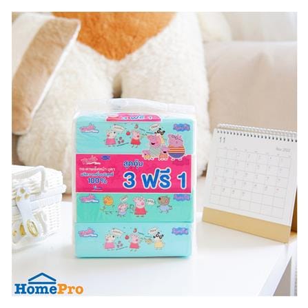 กระดาษเช็ดหน้า NUDA PEPPA PIG 120 แผ่น แพ็ก 3+1_3
