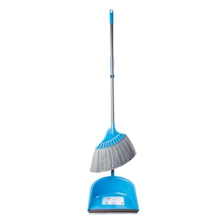 ชุดไม้กวาดพร้อมที่โกยผง POLY-BRITE 14 นิ้ว สีฟ้า