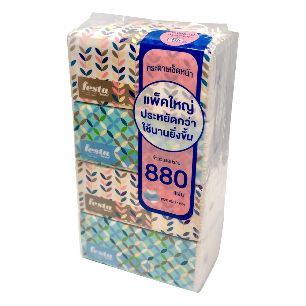 กระดาษเช็ดหน้า เฟสต้า แพ็ค 4 ชิ้น
