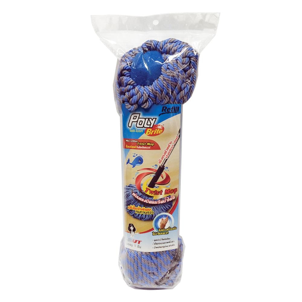 หัวม็อบผ้าไมโครไฟเบอร์ POLY-BRITE สีฟ้า/ขาว