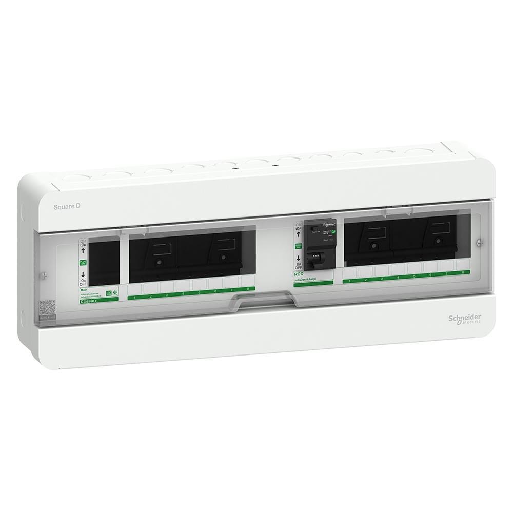 ชุดตู้คอนซูมเมอร์ยูนิต 8+8 ช่อง 63 แอมป์ พร้อมกันไฟดูด SCHNEIDER