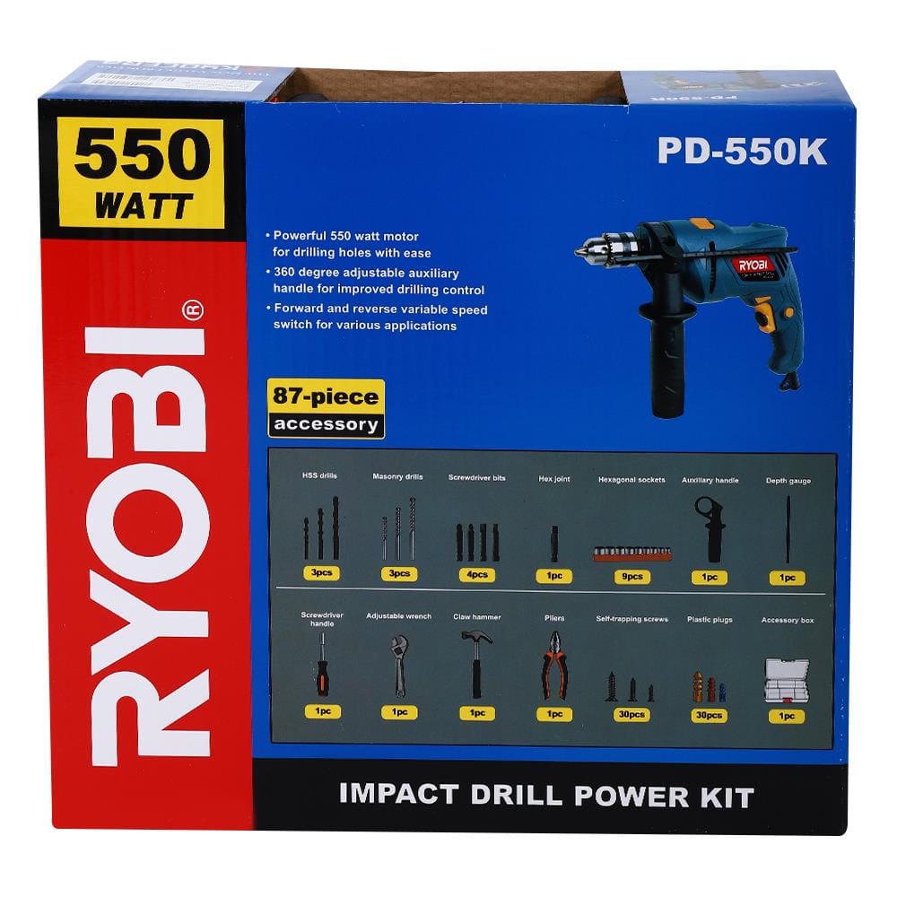 สว่านกระแทก RYOBI PD-550K 10 มม. 550 วัตต์