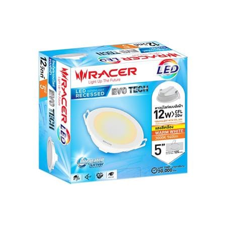 ดาวน์ไลท์ LED RACER EVO TECH 5 นิ้ว 12 วัตต์ WARM WHITE สีขาว_3
