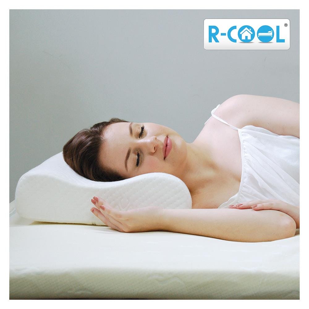 หมอนสุขภาพ เมมโมรี่โฟม R-COOL MEMORY FOAM CURVE M 56x31x10 ซม. สีขาว