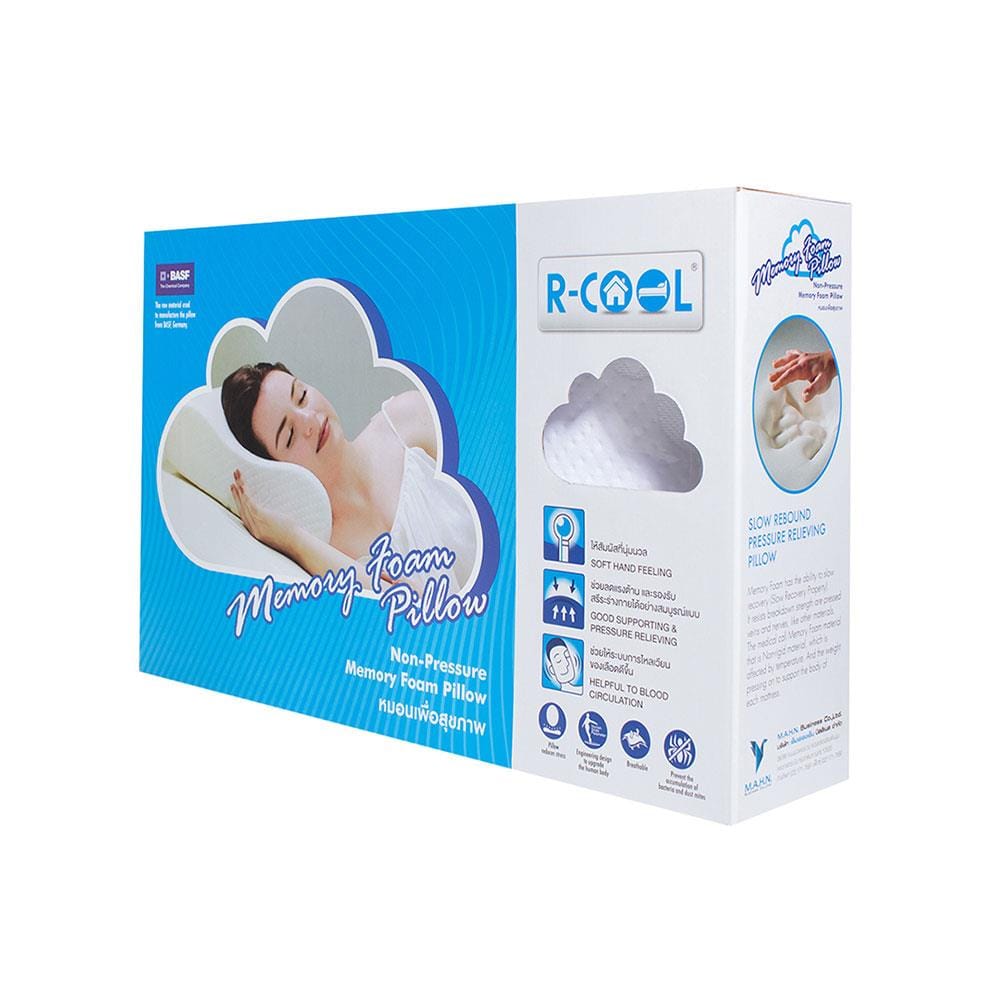 หมอนสุขภาพ เมมโมรี่โฟม R-COOL BUTTERFLY-L 64x32x12 ซม. สีขาว