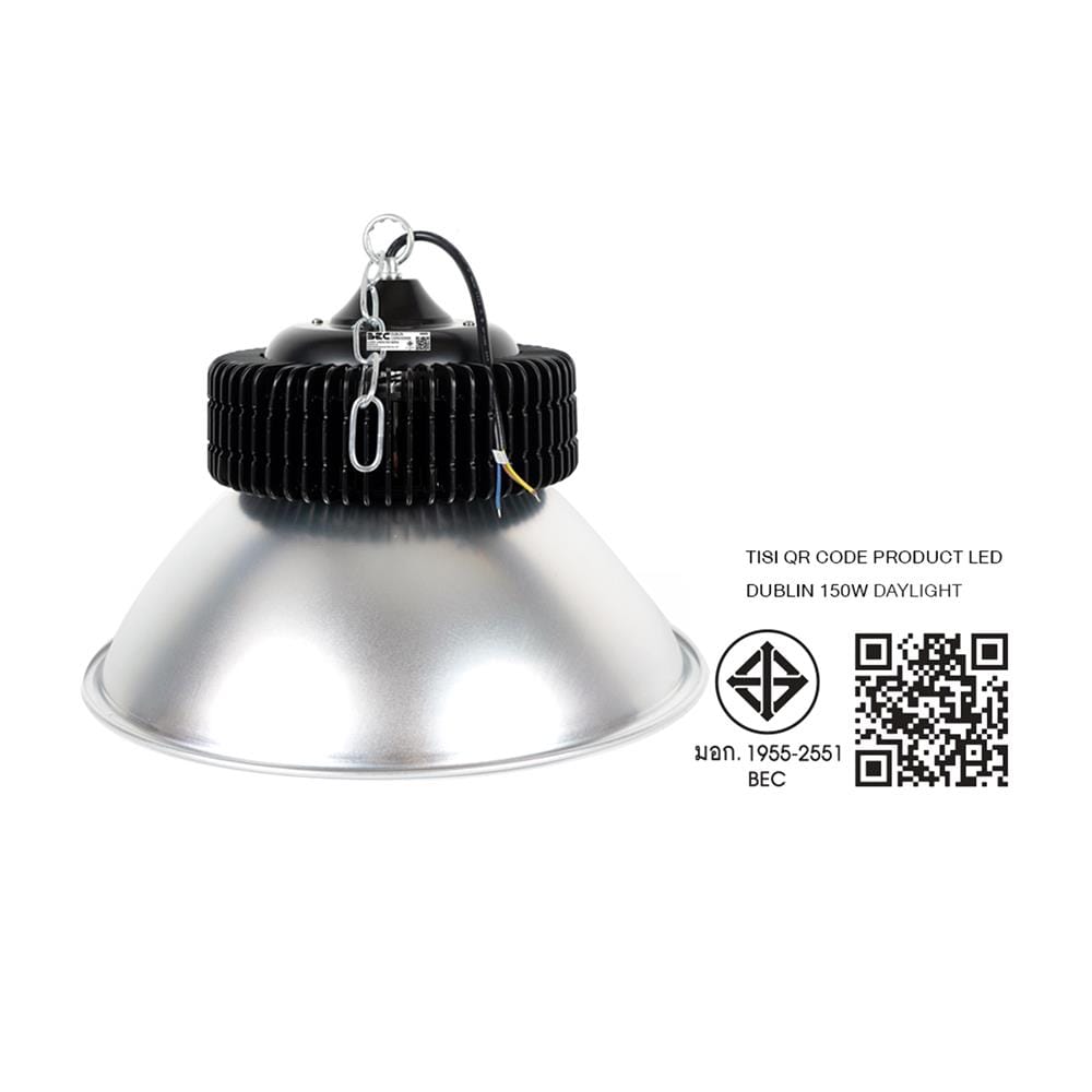 โคมไฮเบย์ LED BEC DUBLIN 150 วัตต์ DAYLIGHT สีเงิน