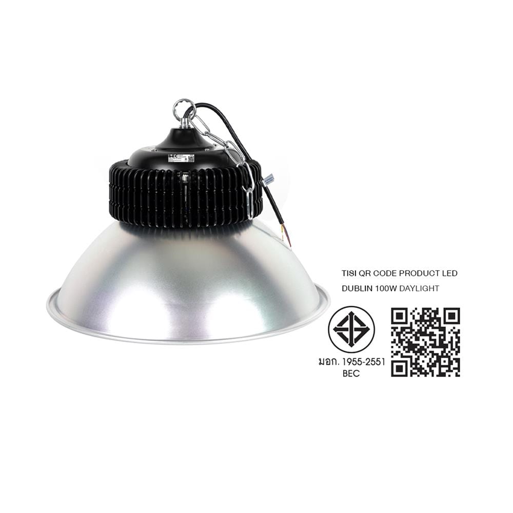 โคมไฮเบย์ LED BEC DUBLIN 100 วัตต์ DAYLIGHT สีเงิน