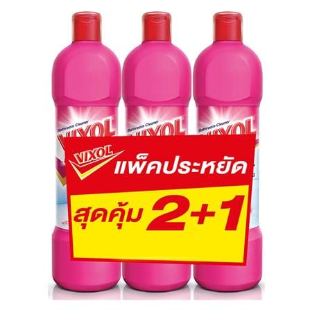 น้ำยาทำความสะอาดห้องน้ำ VIXOL 900ml แพ็ค3 ชมพู_0