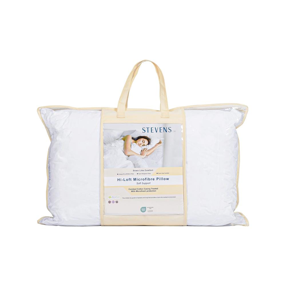 หมอนหนุน ใยสังเคราะห์ STEVENS MICROFIBER SOFT 19x29 นิ้ว สีขาว
