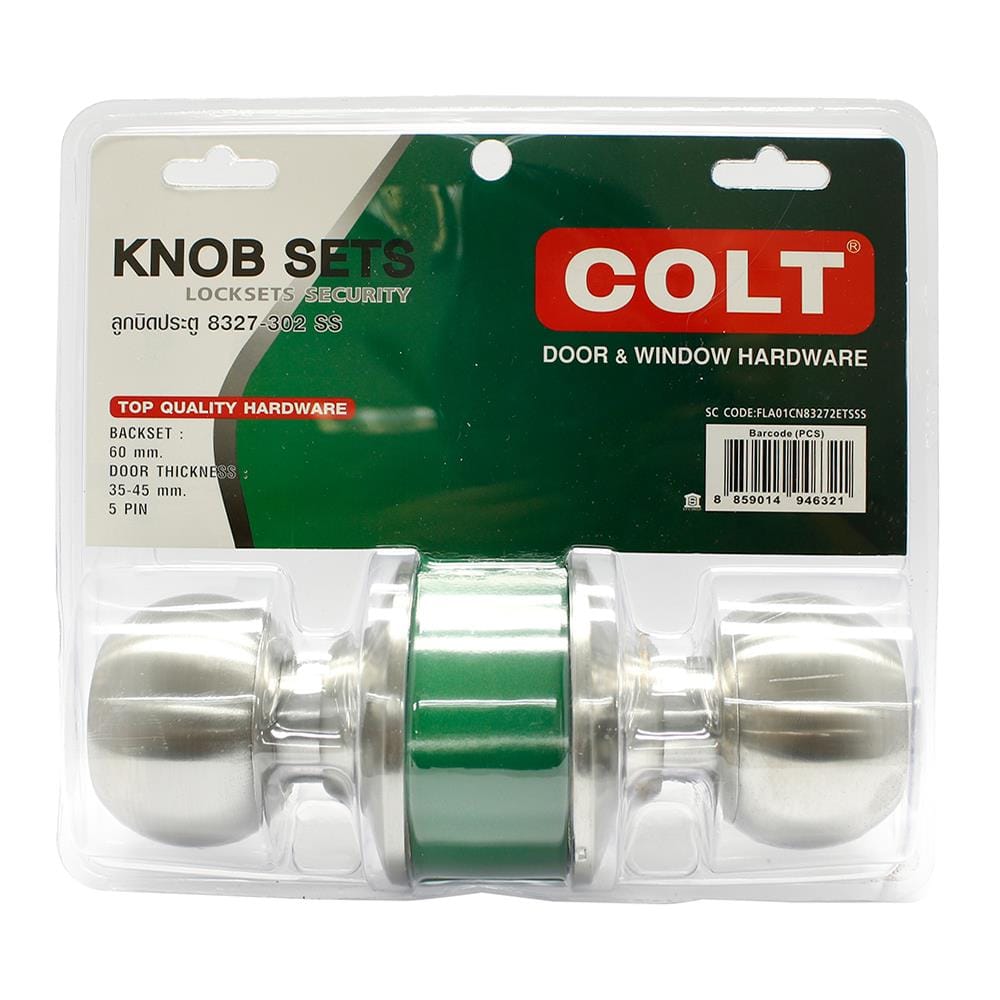 ลูกบิดประตู หัวกลม COLT 8327-302 SS สีสเตนเลส