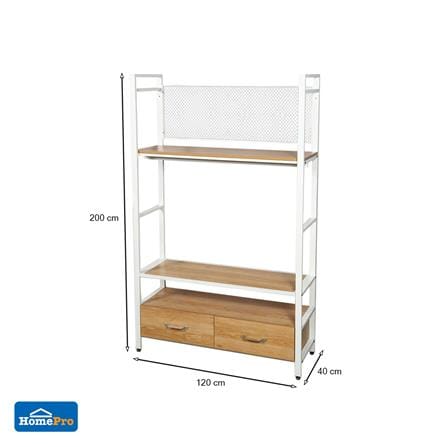 ตู้วางทีวี FURDINI PLANK 120 ซม. สีน้ำตาล/ขาว_8