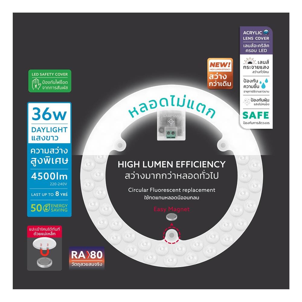 หลอด LED LAMPTAN CEILING MODULE AMBIT 36 วัตต์ DAYLIGHT