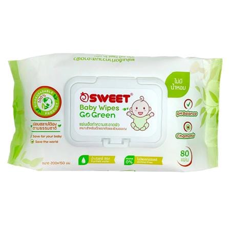 ผ้าเช็ดทำความสะอาด SWEET GO GREEN 80 แผ่น_0