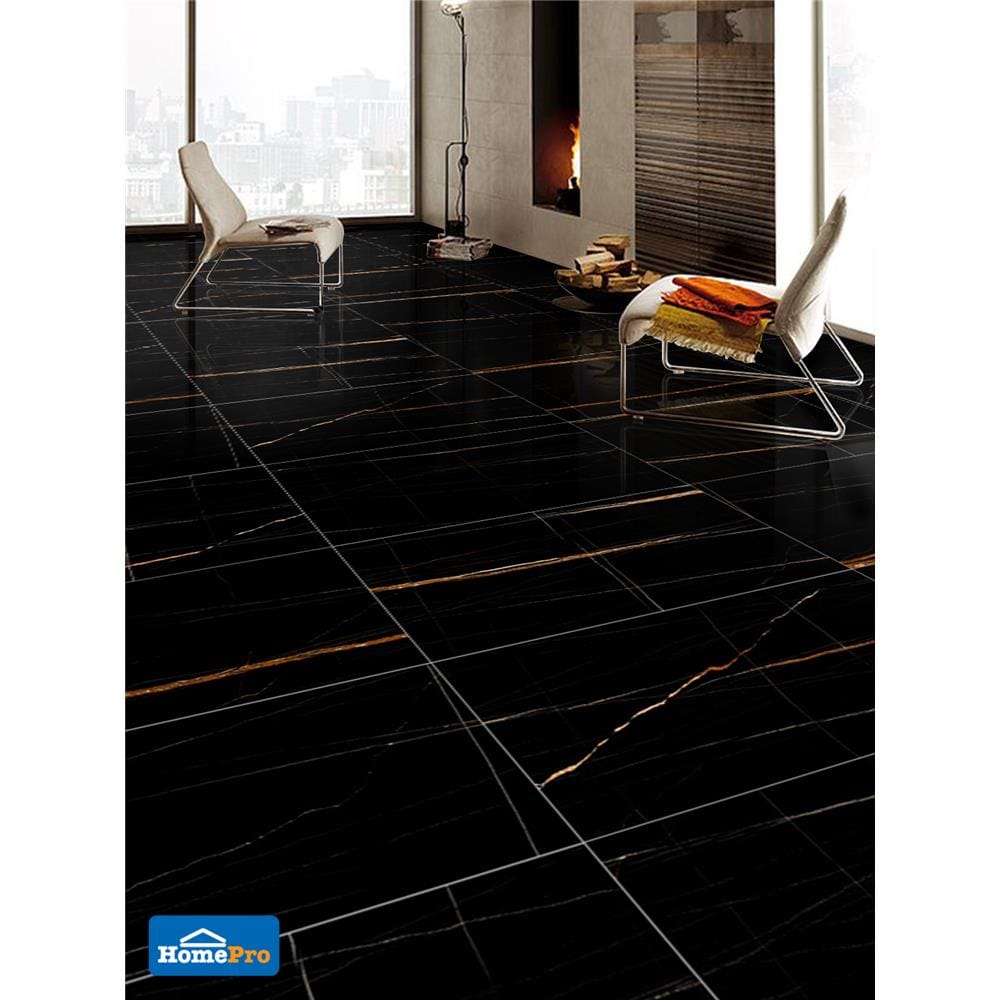 กระเบื้องพื้น 60x120 ซม. ซาฮาร่านัวร์ ดำ-น้ำตาล