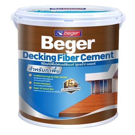 สีทาพื้นไม้ไฟเบอร์ซีเมนต์ BEGER CLEAR เงา 1 แกลลอน_0